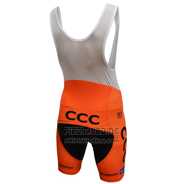 2017 Fietskleding CCC Zwart en Oranje Korte Mouwen en Koersbroek